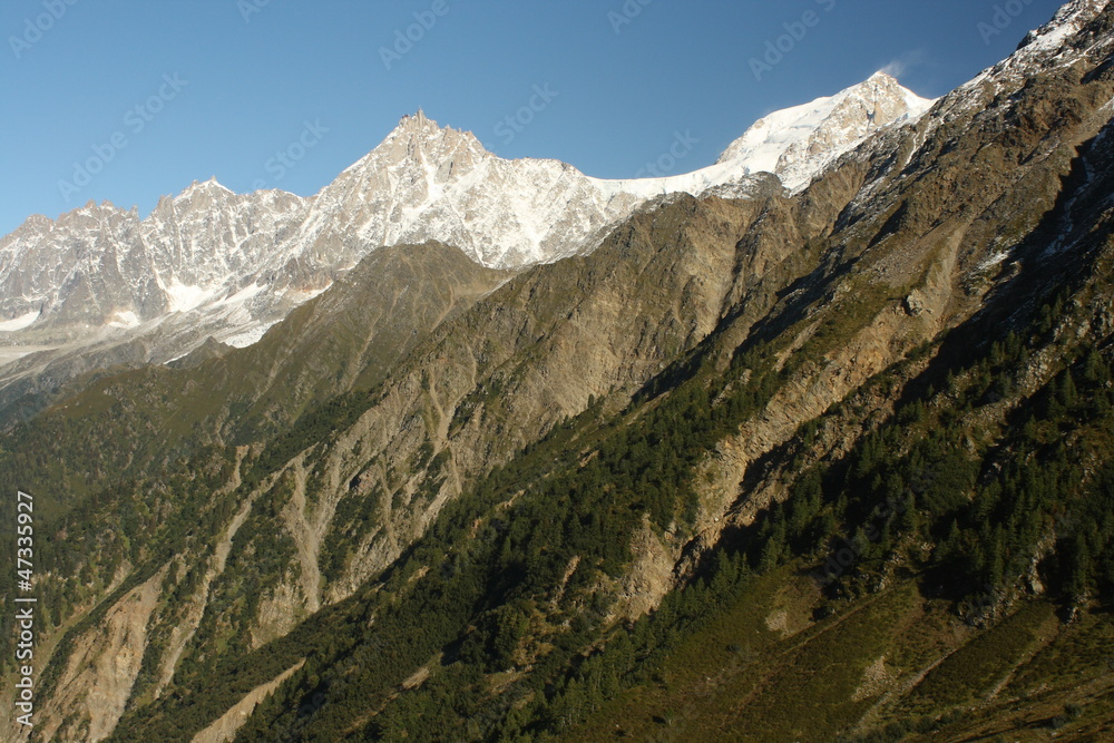 mountain ridges in Chamonix-Mont Blanc