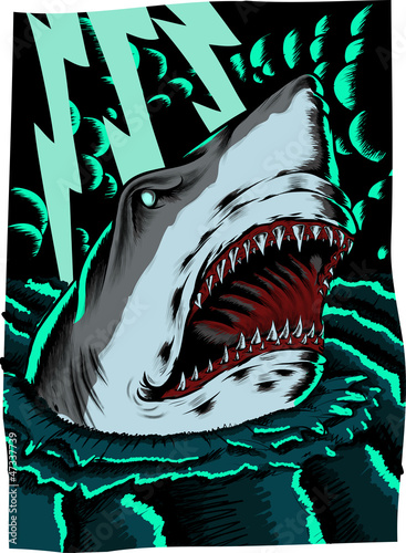 angry shark