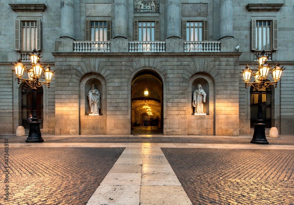 Naklejka premium Building on Plaza de la Constitucion, Barcelona