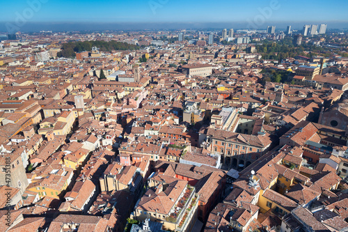 view from Asinelli Tower on Bologna city