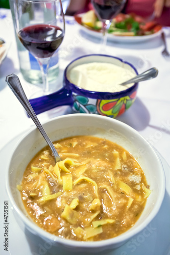 italian soup with pasta and beans