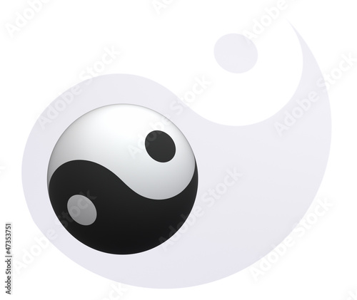Yin-Yang ball at Yin-Yang background