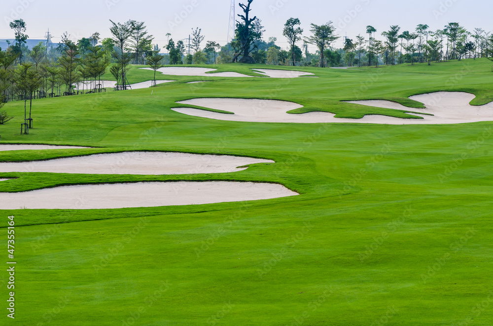 Fototapeta premium view landscape of golf course at Thailand
