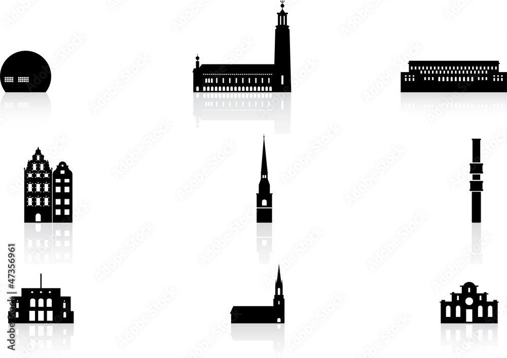 Landmark icons - Stockholm