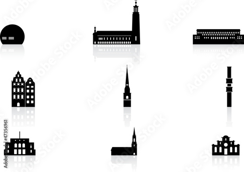 Landmark icons - Stockholm