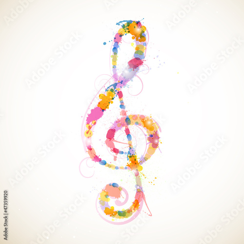 Vector Illustration of an Abstract Colorful Clef