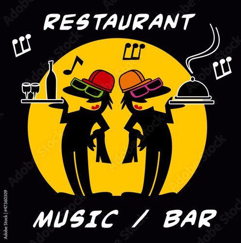 enseigne, restaurant, bar, logo, signalétique, café,