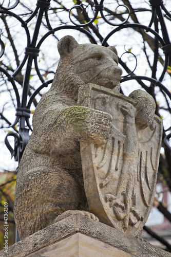 Photography Stone bear statue, symbol of the city of Berlin