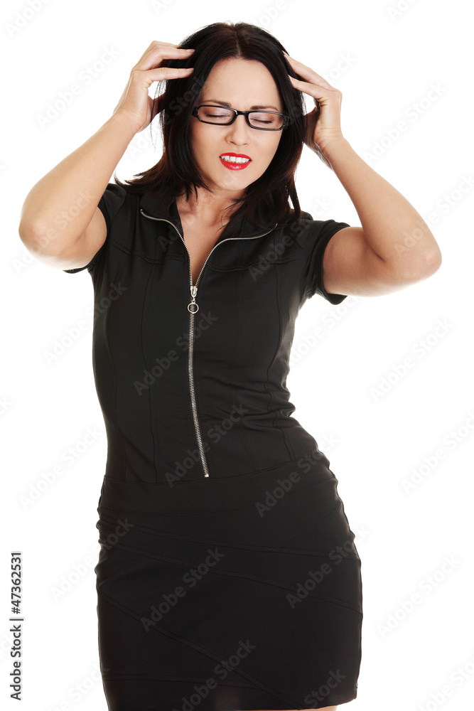 Young business woman with headache Young business woman with headache
