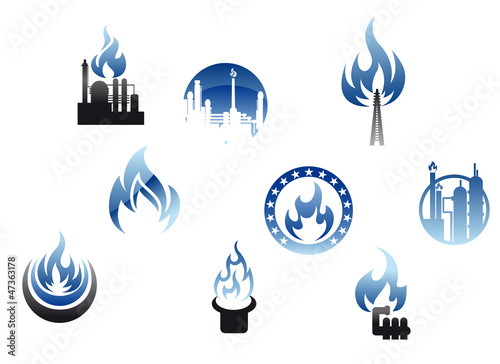 Gas industry symbols and icons