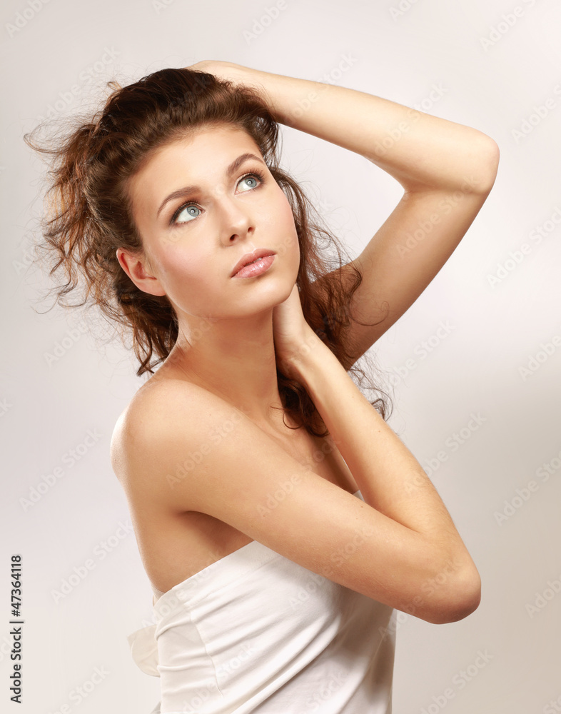 Naklejka premium Portrait of the young beautiful girl