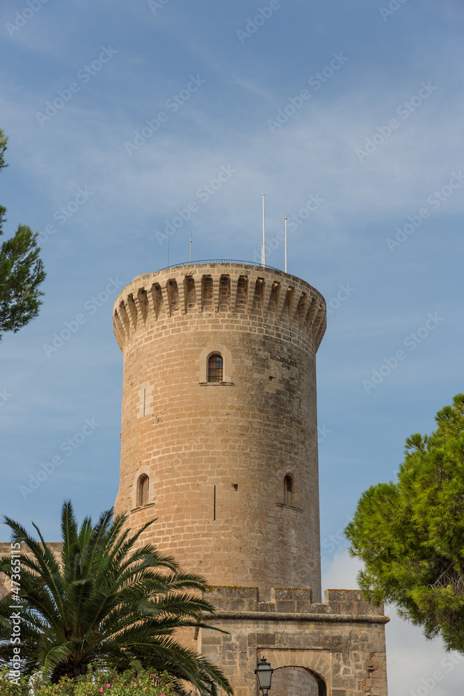 Bellver Castle Castillo tower in Majorca at Palma de Mallorca Ba