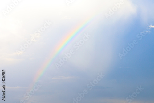 Real colorful rainbow on real sky