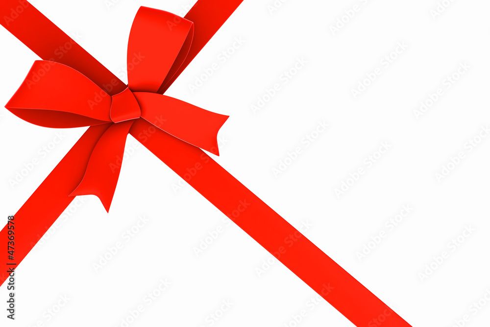 Red ribbon and bow. Isolated on white Red ribbon and bow. Isolated on white