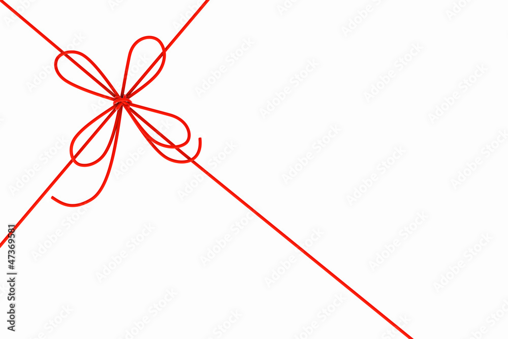 Red rope and bow. Isolated on white Red rope and bow. Isolated on white