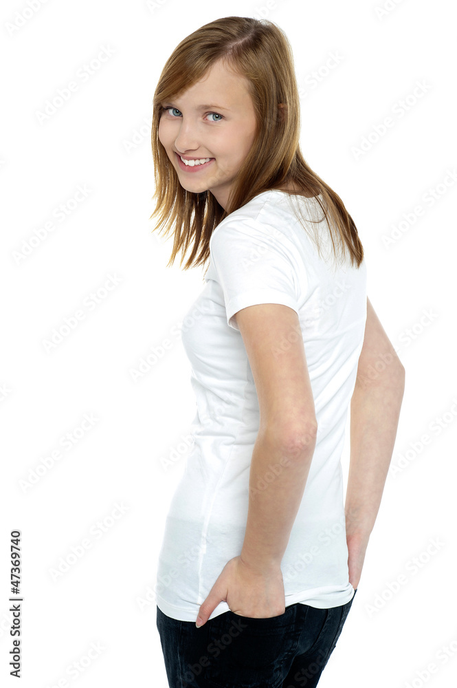 Fashion portrait of pretty smart teenager Fashion portrait of pretty smart teenager