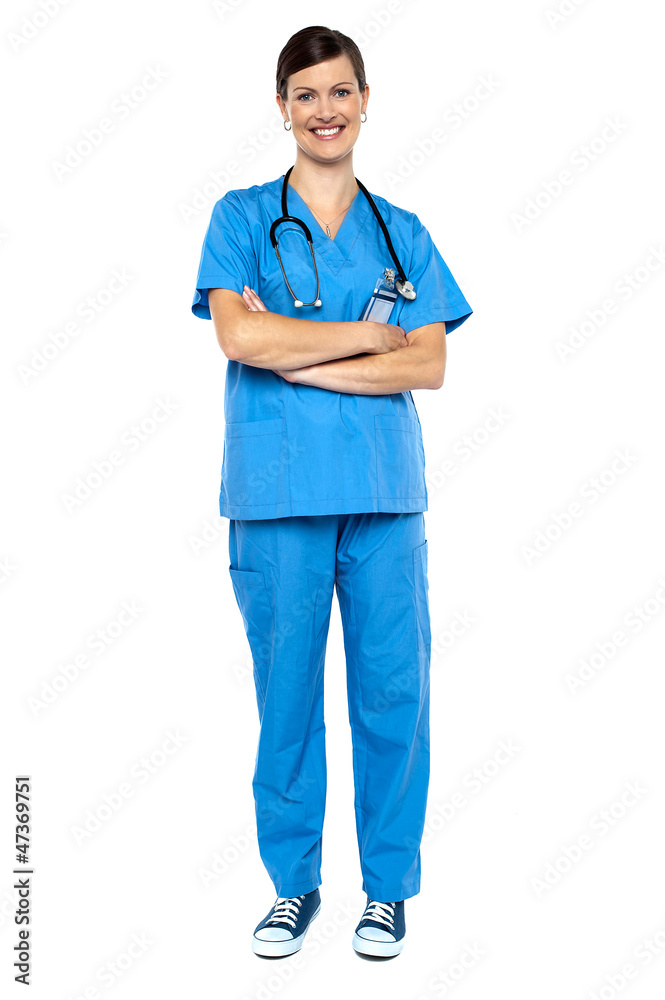 Smart looking female doctor, arms folded