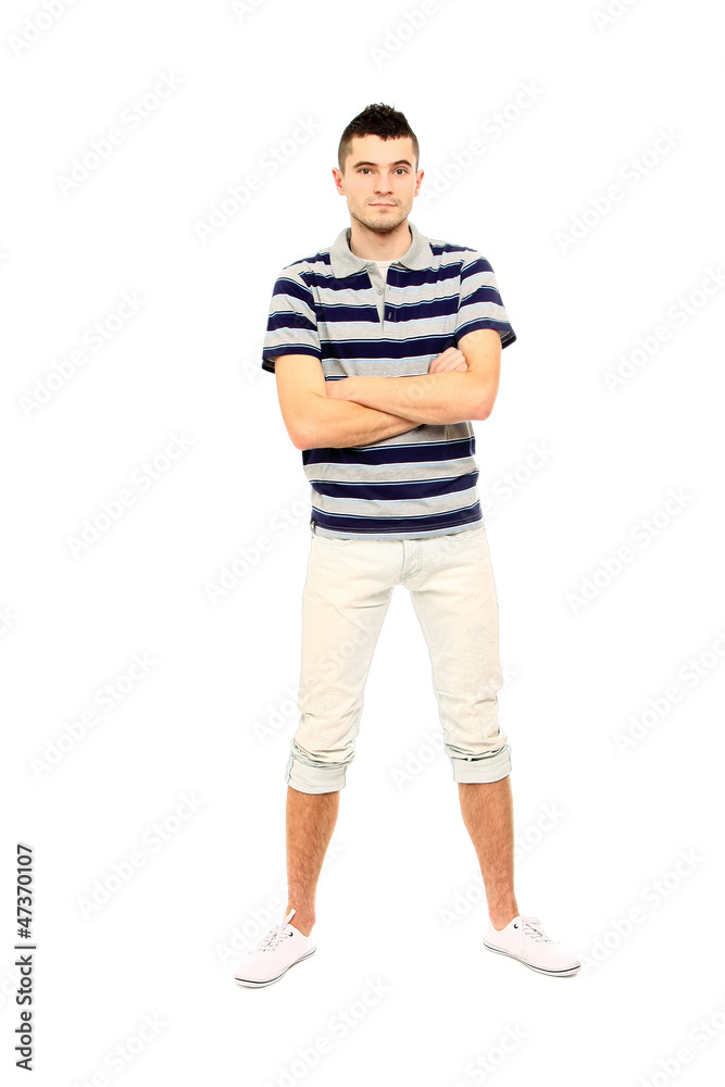 A full-length portrait of a young guy