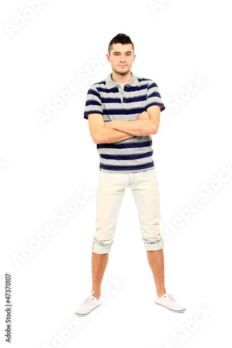 A full-length portrait of a young guy