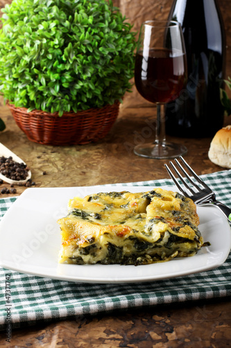 Lasagne with spinach and ricotta