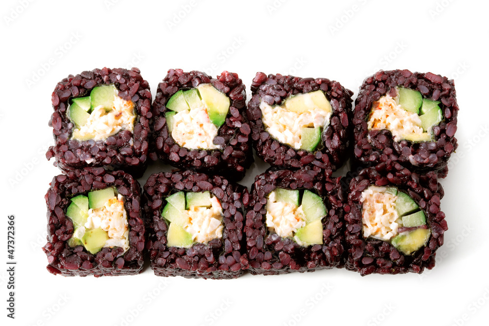 Sushi with black rice