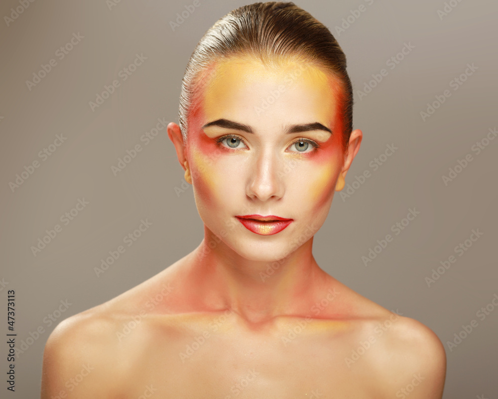 beautiful make up of bright lips beautiful make up of bright lips