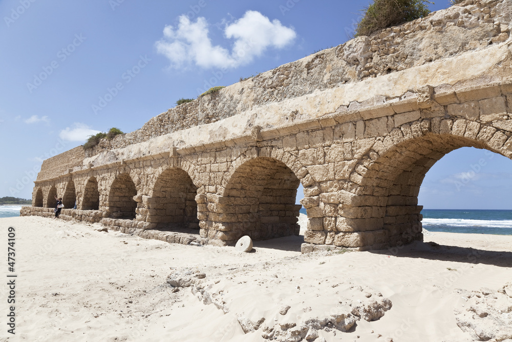 Aqueduct in ancient Caesarea, Israel