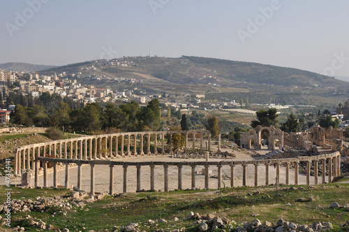 Forum ruins in Jerash, Jordan