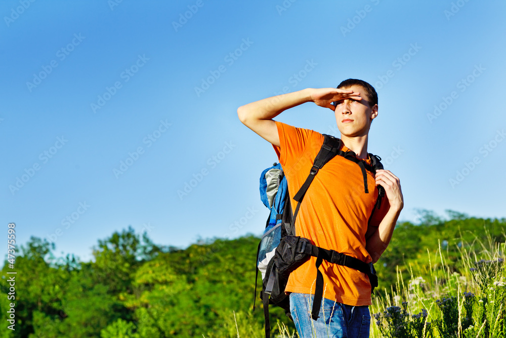 Teenager hiking