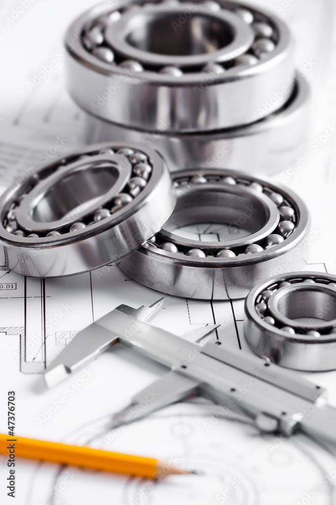 technical drawing and pinion with bearings technical drawing and pinion with bearings