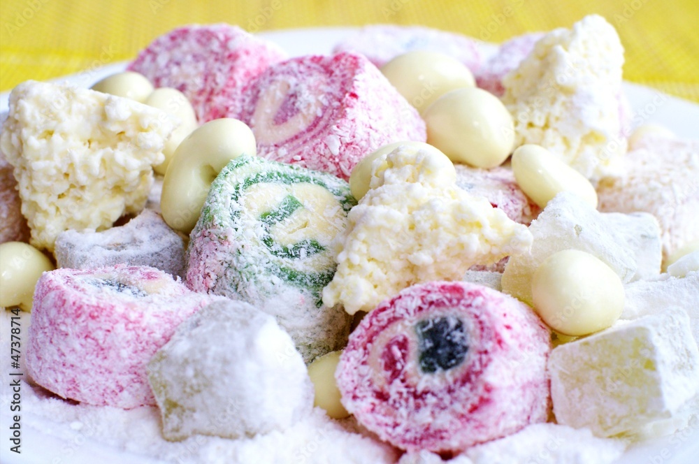 The Turkish sweets on a plate The Turkish sweets on a plate
