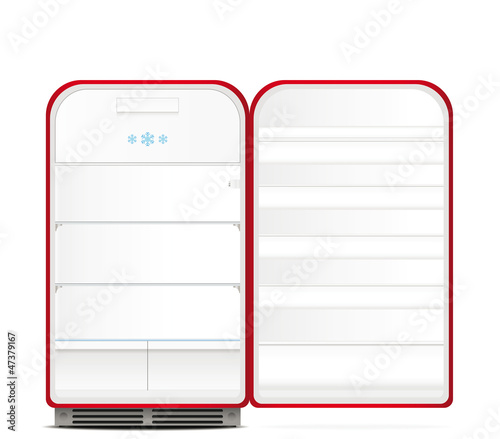 Empty retro fridge