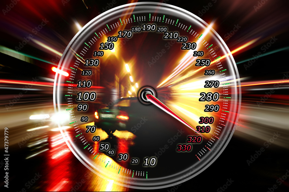 Fototapeta premium excessive speed on the speedometer