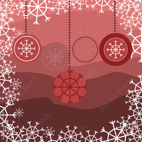 red background with christmas toys