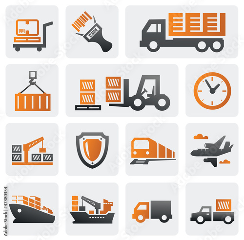 Logistic and shipping icon set