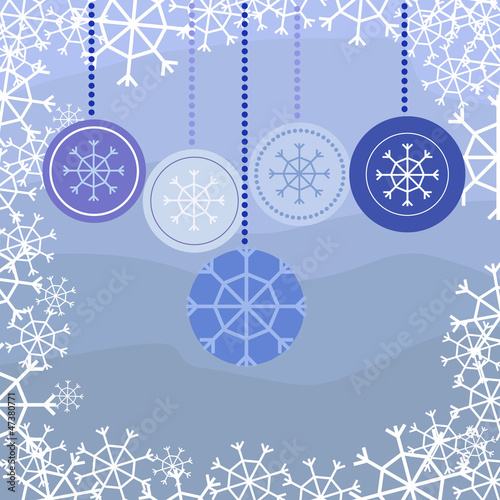 blue background with christmas toys
