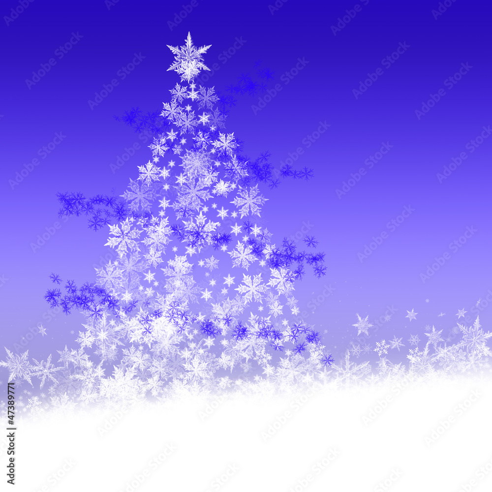 Weihnachtsbaum mit Schneeflocken Weihnachtsbaum mit Schneeflocken