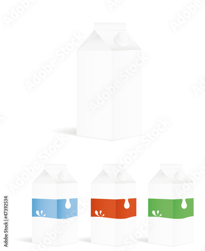 Set of milk packing containers