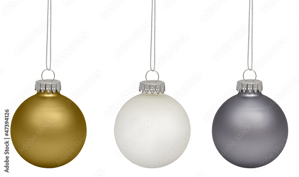 Christmas baubles isolated on white background Christmas baubles isolated on white background