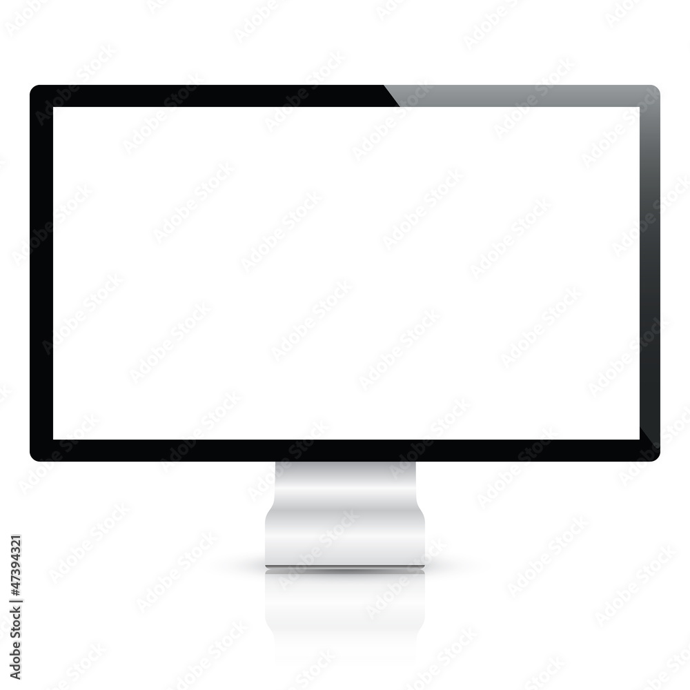 Computer display isolated on white vector eps10 Computer display isolated on white vector eps10