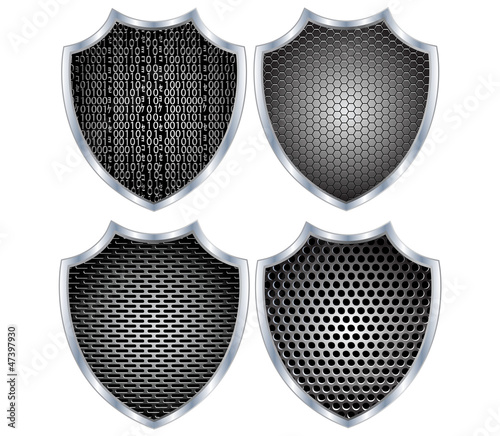 Security shield metal.Vector