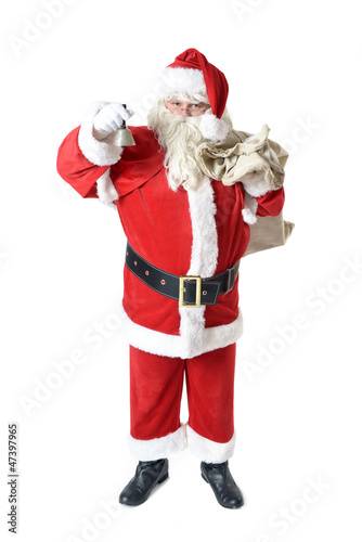 Weihnachtsmann mit Glocke und Sack