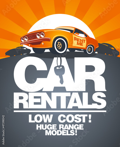 Car rentals design template with retro car