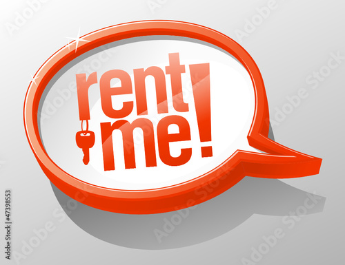 Rent me shiny glass speech bubble