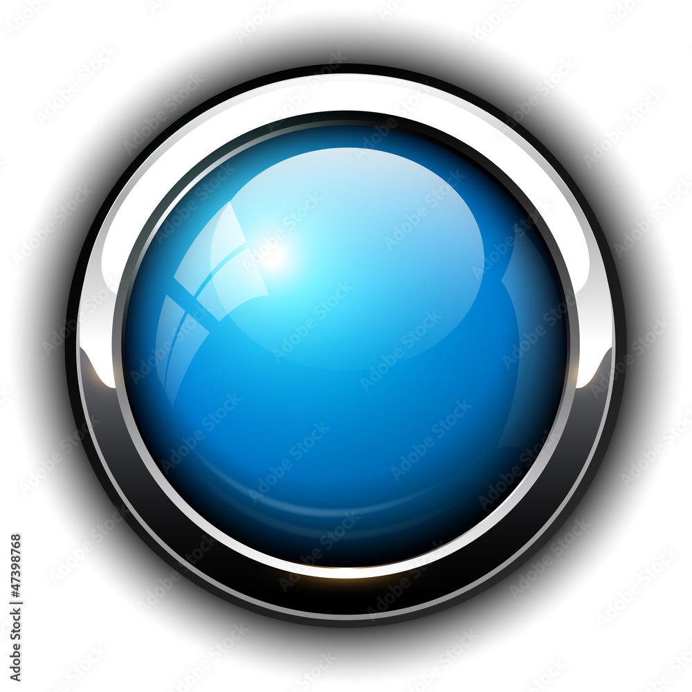 Blueshiny button, vector design.