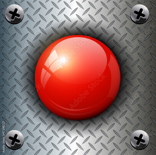 Red alarm shiny button background photo