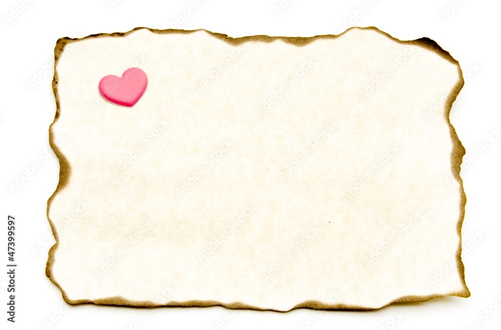 Papel papiro con corazon Papel papiro con corazon