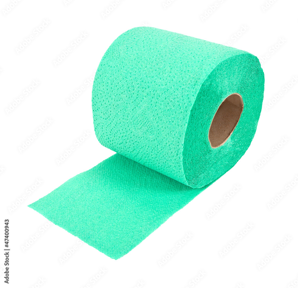 Roll of toilet paper isolated on white background