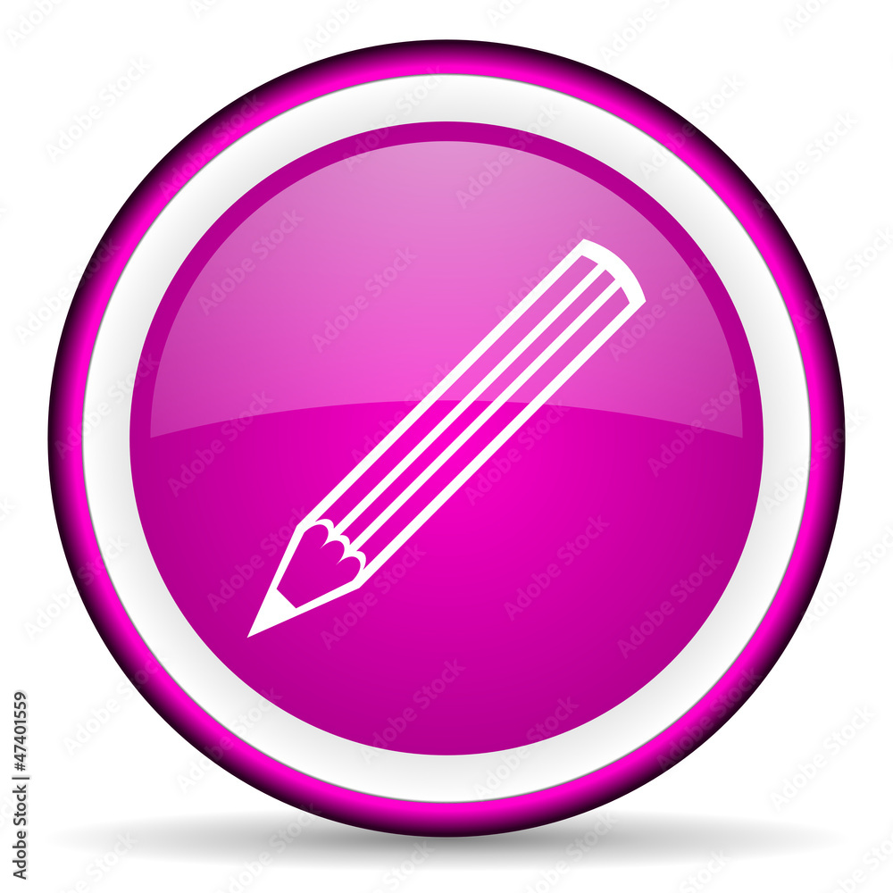 pencil violet glossy icon on white background pencil violet glossy icon on white background