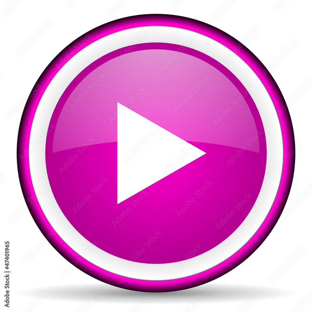 play violet glossy icon on white background play violet glossy icon on white background
